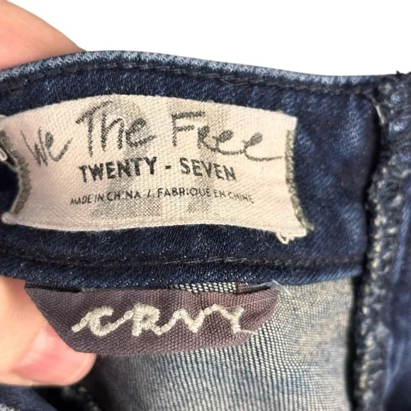 Free People We The Free CRVY Stretch High-Rise Lace-Up Flare Jeans Women’s Sz 27 - Picture 11 of 15